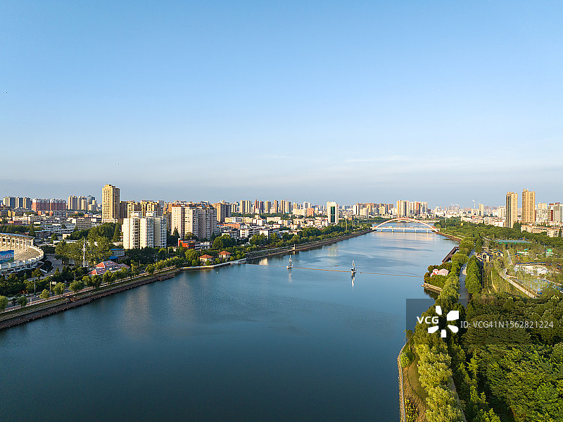 信阳市美丽的浉河图片素材