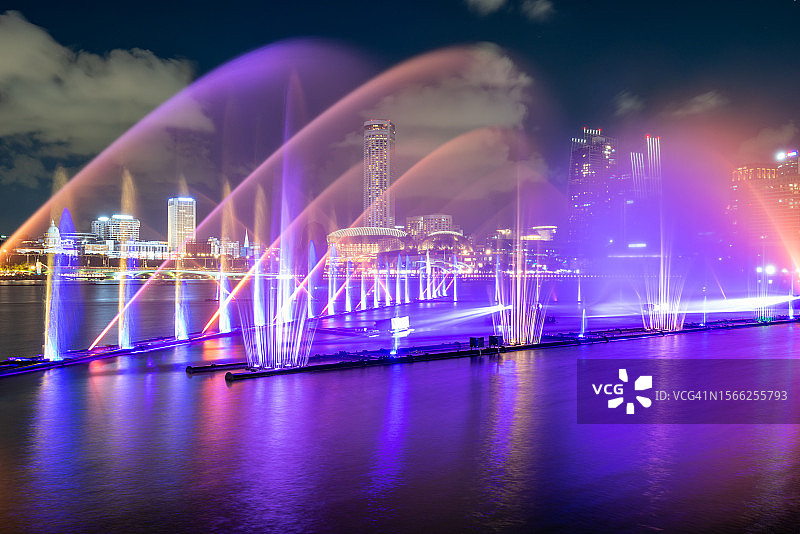 新加坡美丽的音乐喷泉图片素材