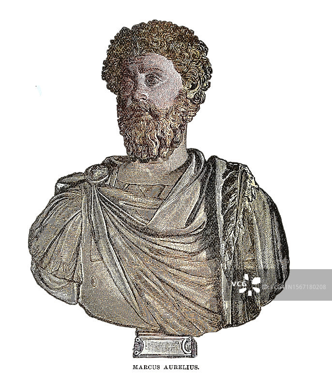 罗马皇帝马可·奥勒留肖像图片素材