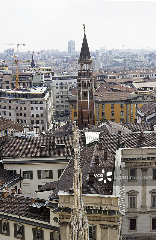米兰城市景观航拍图片素材