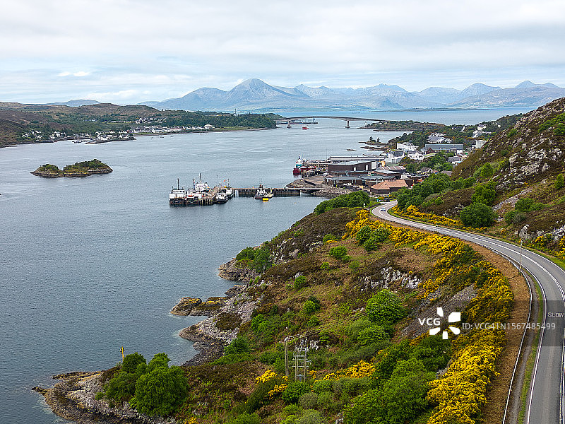 斯凯桥鸟瞰，跨越洛哈尔什凯尔海峡图片素材