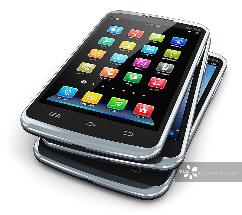 现代触摸屏智能手机图片素材