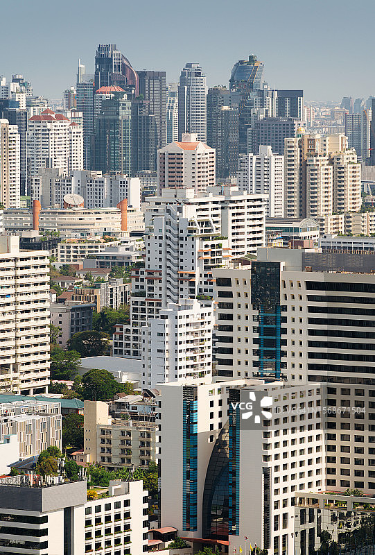 曼谷的摩天大楼、办公楼、购物中心和住宅区图片素材