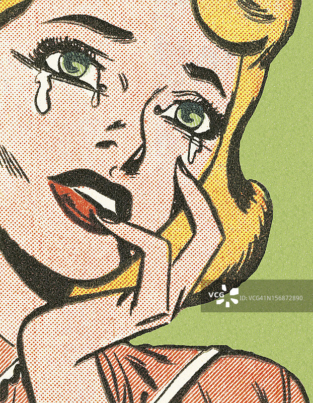 哭泣的金发女人图片素材