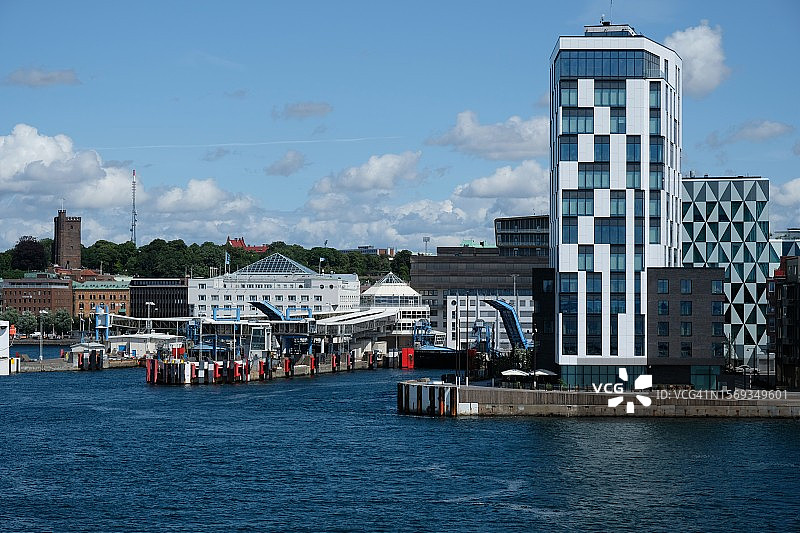 瑞典赫尔辛堡港口城市风光图片素材