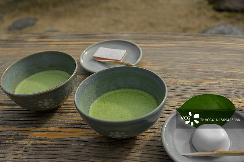 日本九州熊本的抹茶和糯米糍图片素材