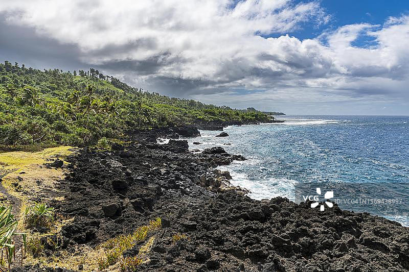 斐济塔韦乌尼岛南太平洋的火山南部海岸图片素材