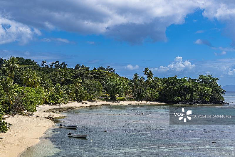 斐济塔韦乌尼岛的白色沙滩，南太平洋图片素材