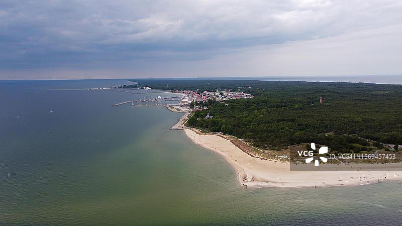 波兰海尔镇鸟瞰照片图片素材