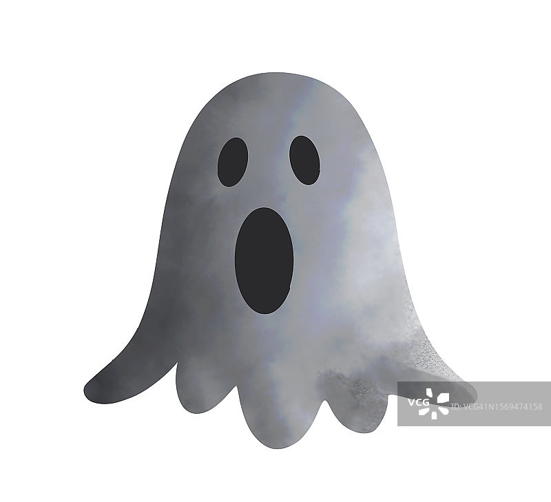 白色背景上的万圣节幽灵图片素材