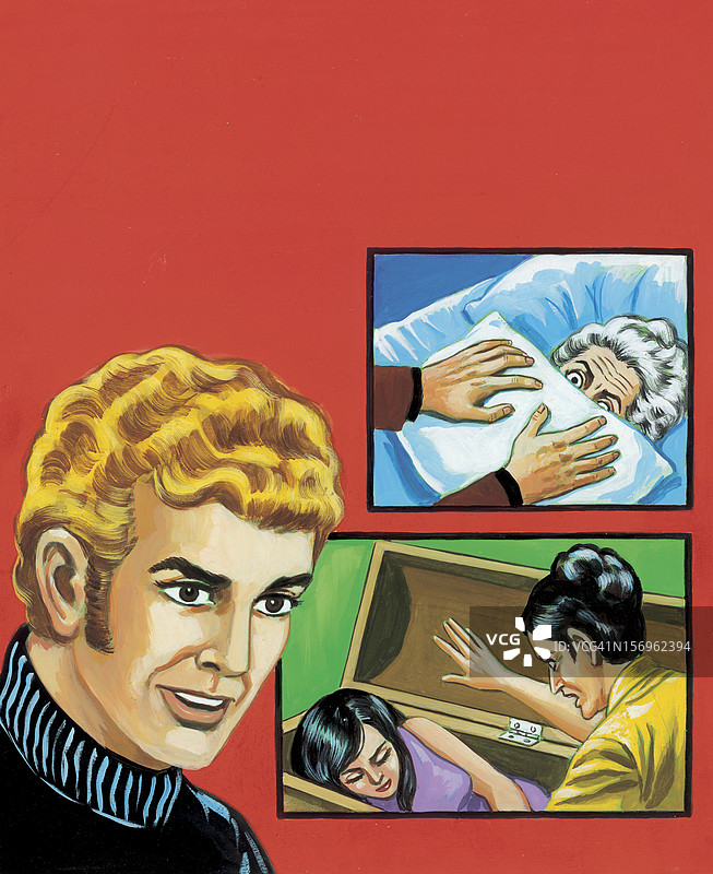 男人与谋杀现场图片素材