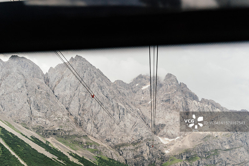 通往楚格峰顶的缆车图片素材