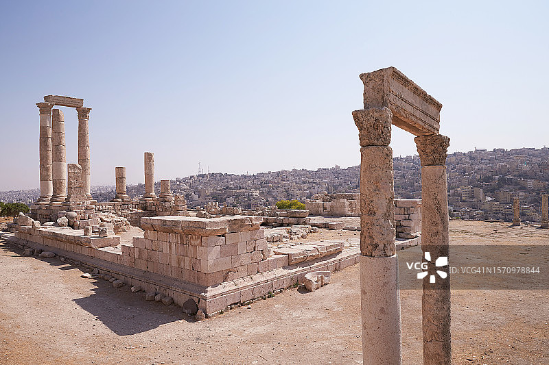 约旦安曼城堡赫拉克勒斯神庙遗址图片素材