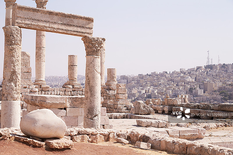约旦安曼城堡赫拉克勒斯神庙遗址图片素材