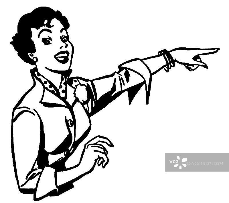 指点着的女人图片素材