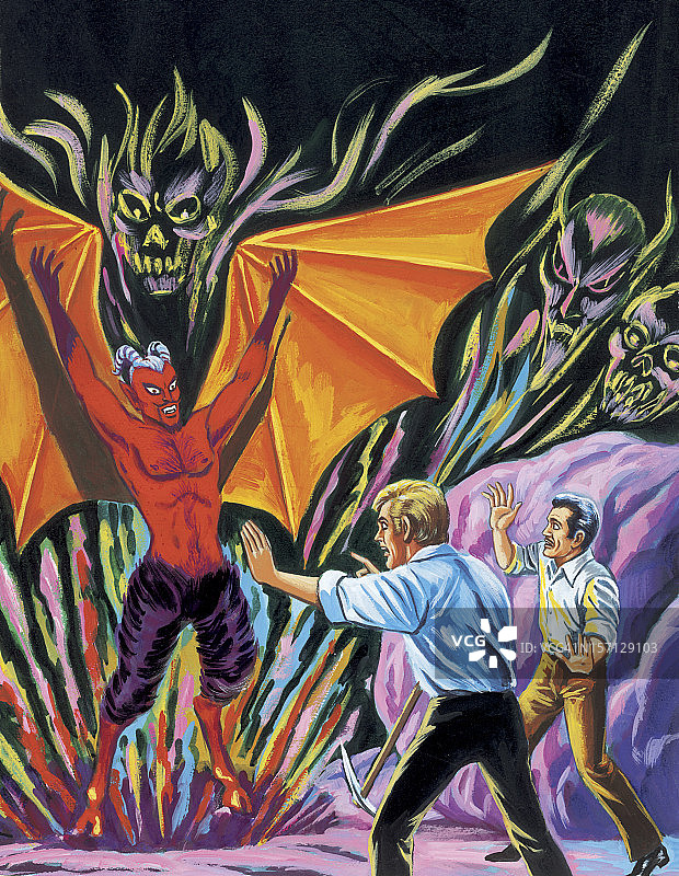 从地下出现的恶魔图片素材