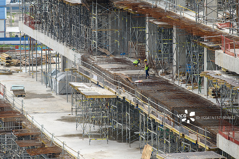 带有脚手架的施工建筑图片素材