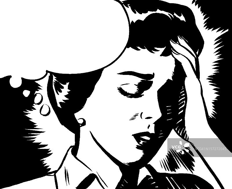 有想法的沮丧女士图片素材