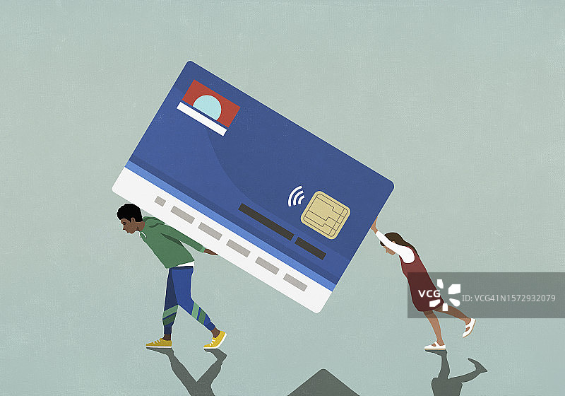 情侣共同承担巨额信用卡债务图片素材
