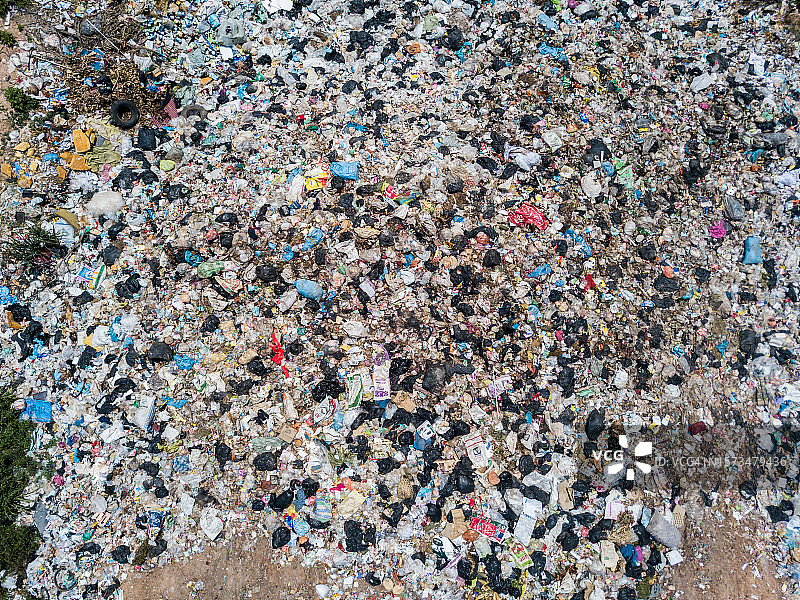 泰国乡村垃圾填埋场航拍图片素材