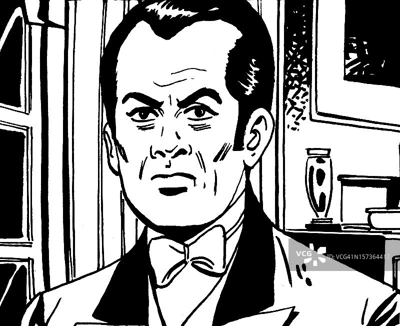 身穿燕尾服的黑发男人图片素材