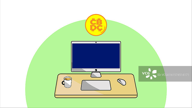 CBDC新型数字货币和电脑图片素材