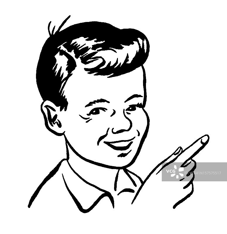 指点男孩图片素材