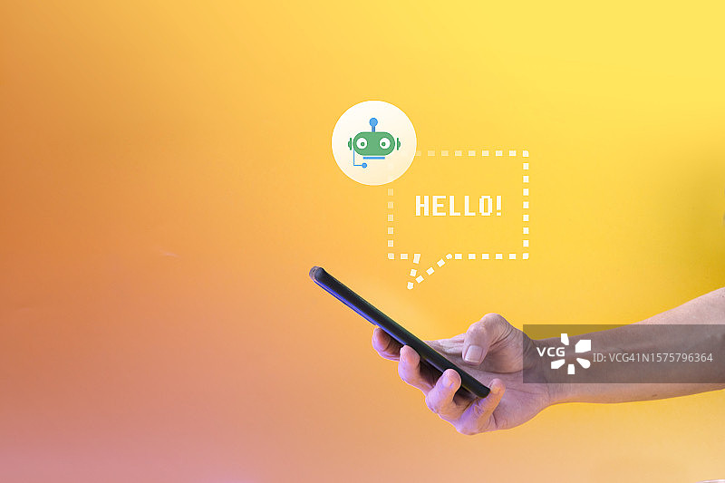 使用设备与AI技术聊天的图片素材图片素材