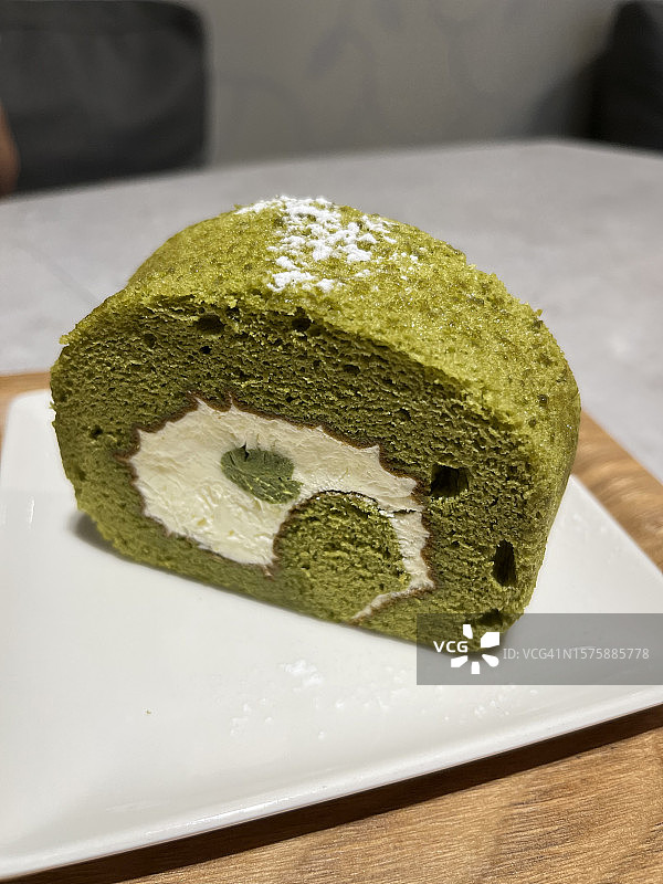 抹茶卷蛋糕图片素材