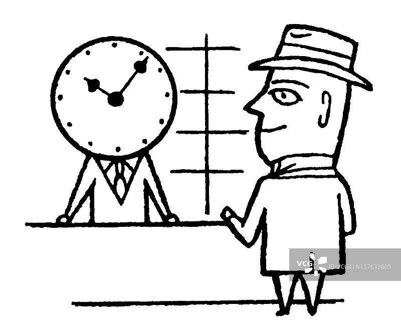 柜台后面的时间图片素材