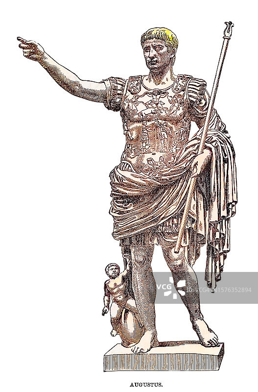 罗马帝国首位皇帝奥古斯都·凯撒肖像图片素材
