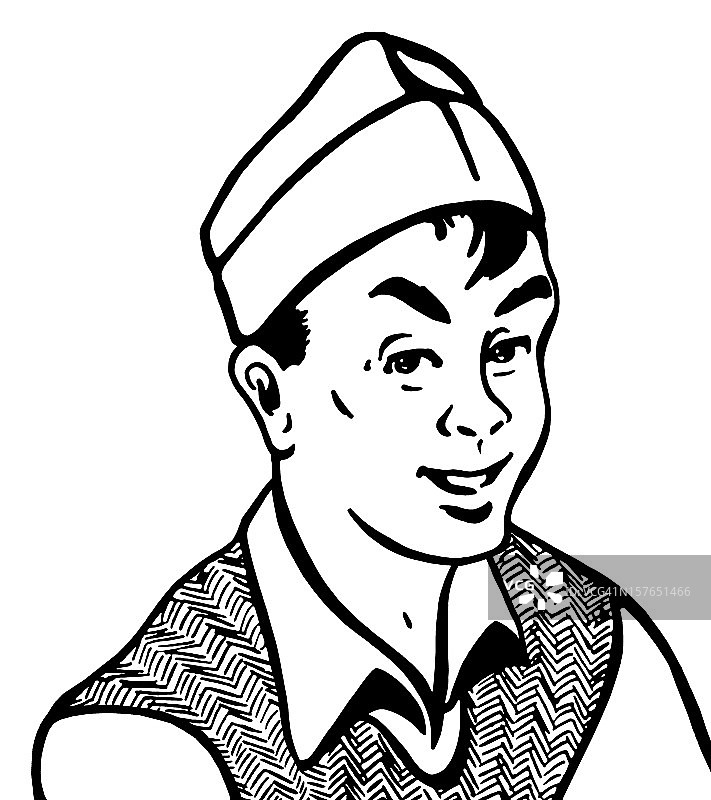 戴帽子的疲惫年轻人图片素材