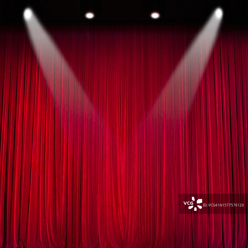 聚光灯下的舞台幕布图片素材