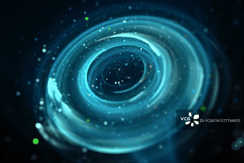 抽象元宇宙蓝色霓虹圆形入口科技光环图片素材