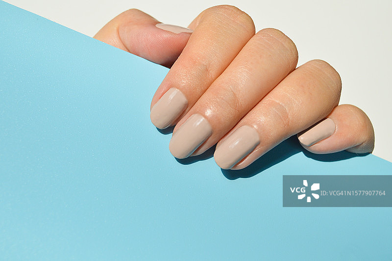 裸色指甲油美甲图片素材