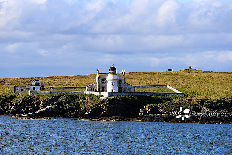 奥克尼群岛的偏远灯塔图片素材