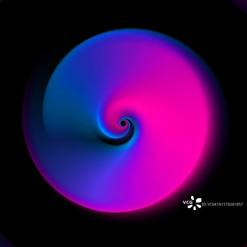 黑色背景上的抽象蓝粉色模糊漩涡波浪运动曲线柔和形状图片素材