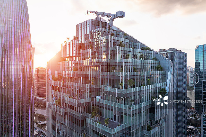 现代城市建筑的垂直花园图片素材