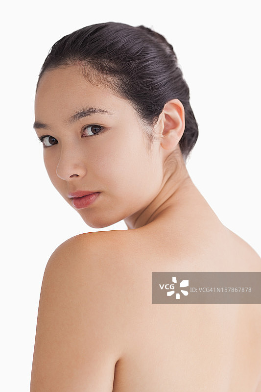 女人展示她的自然美图片素材