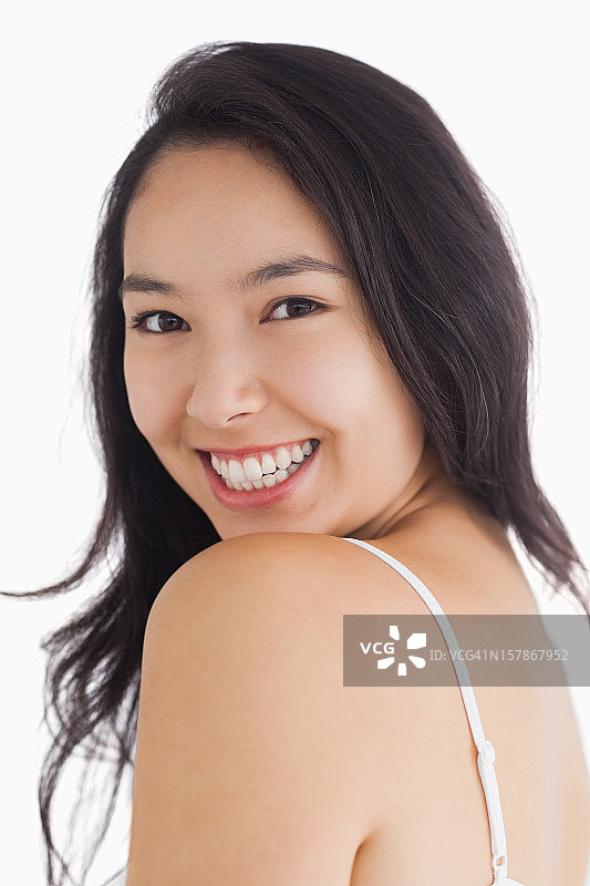 面带自然微笑的女人图片素材