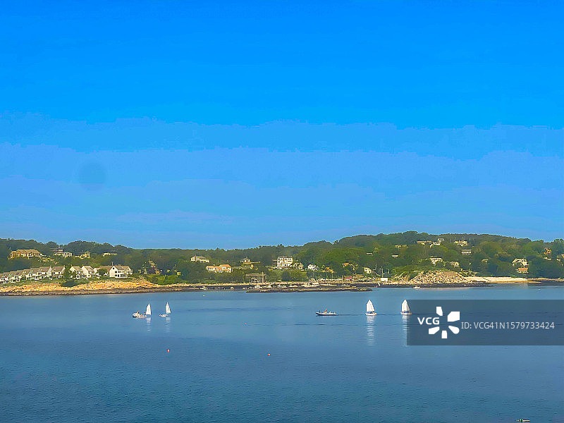 从罗克波特熊皮颈看到的帆船训练图片素材