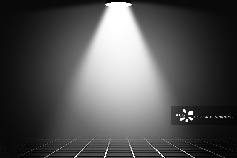 网格地板上的聚光灯图片素材