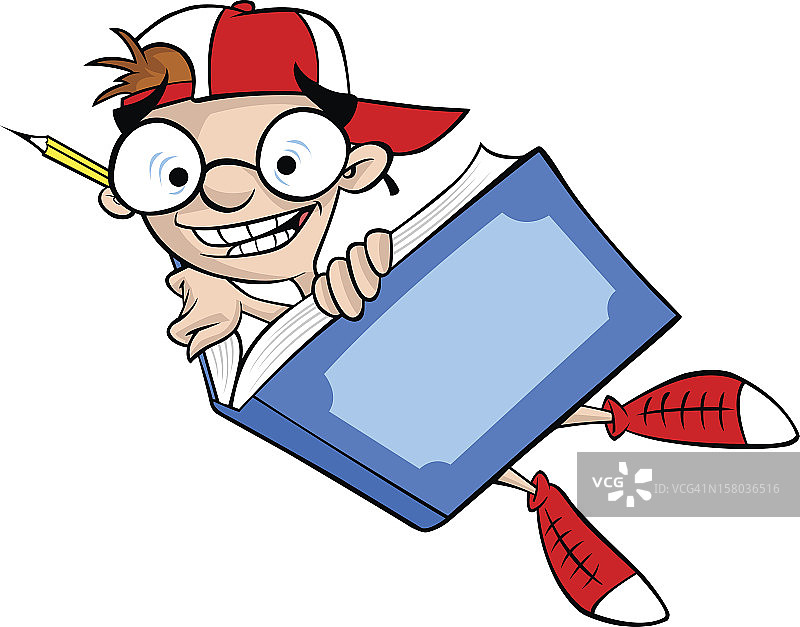 儿童在书本上飞行图片素材