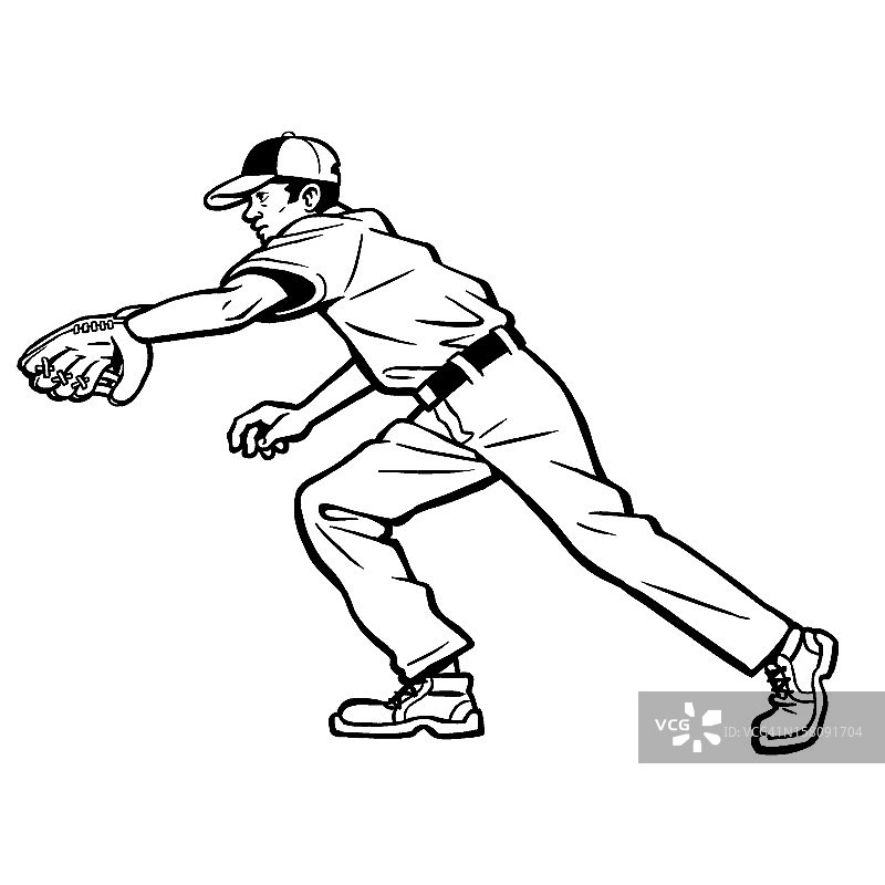 棒球运动员追球图片素材