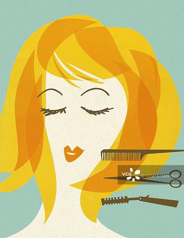 手持理发工具的女人图片素材