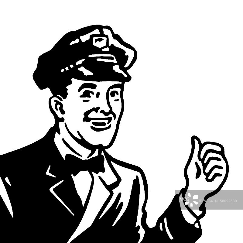 穿着制服做手势的男人图片素材