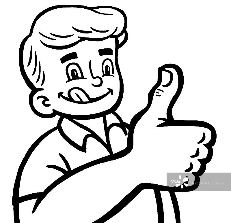 男孩竖起大拇指图片素材