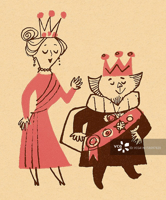 高个王后与矮个国王图片素材