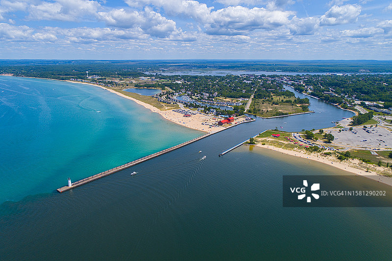 弗兰克福特北部防波堤灯塔图片素材