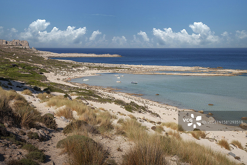 希腊克里特岛的热带海滩和泻湖图片素材